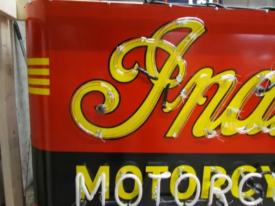 New Indian Motorcycles Double-Sided Porcelain Neon Sign with Your Name - 72"W x 42"H