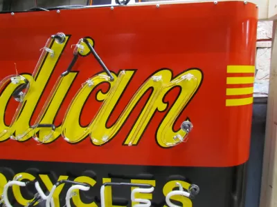 New Indian Motorcycles Double-Sided Porcelain Neon Sign with Your Name - 72"W x 42"H