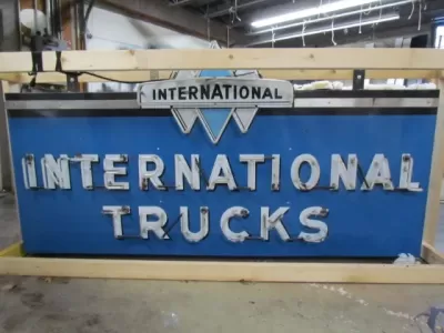 Original International Trucks Porcelain Neon Sign 96"W x 42"H