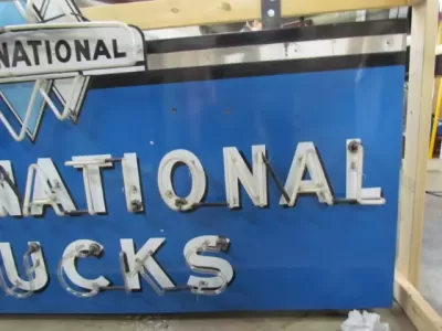 Original International Trucks Porcelain Neon Sign 96"W x 42"H