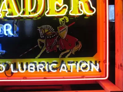 New Invader Motor Oils Porcelain Neon Sign 58"W x 34"H