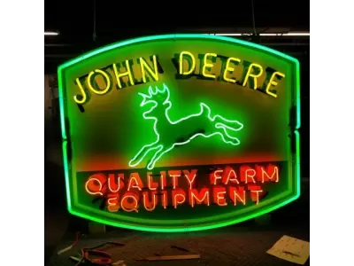 New John Deere Quality Farm Equipment Porcelain Neon Sign 48"W x 37"H