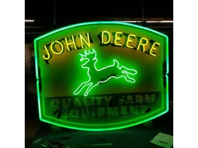 New John Deere Quality Farm Equipment Porcelain Neon Sign 48"W x 37"H