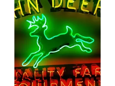 New John Deere Quality Farm Equipment Porcelain Neon Sign 48"W x 37"H