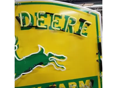 New John Deere Quality Farm Equipment Porcelain Neon Sign 48"W x 37"H
