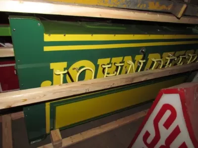 Original Professionally Restored Double-Sided John Deere Dealership Sign / 76 IN W x 32 IN H