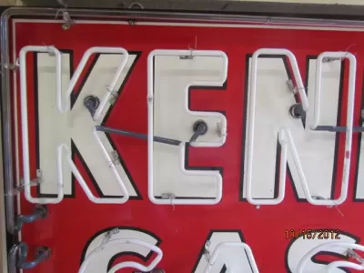 New Kendall Gas-Oil Just Ahead Porcelain Neon Sign 6 Ft. W x 42" H.