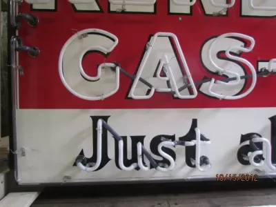 New Kendall Gas-Oil Just Ahead Porcelain Neon Sign 6 Ft. W x 42" H.