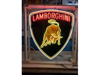 New Lamborghini Porcelain Neon Sign 60"W x 48"H