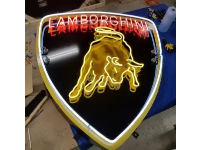 New Lamborghini Porcelain Neon Sign 60"W x 48"H
