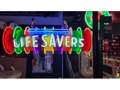 New Lifesavers 3D Painted Neon Sign 62"W x 21"D 