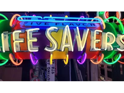 New Lifesavers 3D Painted Neon Sign 62"W x 21"D 