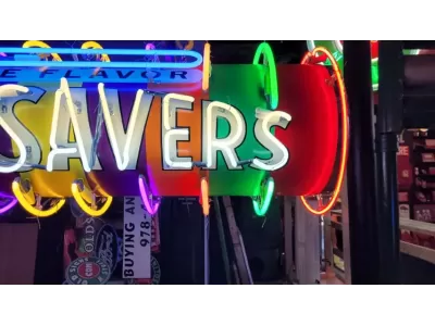New Lifesavers 3D Painted Neon Sign 62"W x 21"D 