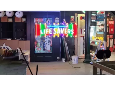 New Lifesavers 3D Painted Neon Sign 62"W x 21"D 
