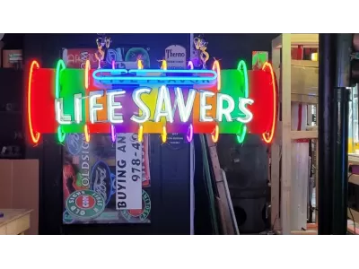 New Lifesavers 3D Painted Neon Sign 62"W x 21"D 