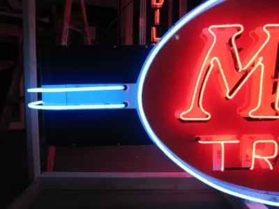 New Mack Trucks Double-Sided Porcelain Neon Sign with Bullnose 10 FT W  x 3 FT H