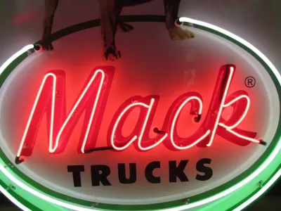 New Mack Trucks Porcelain Neon Sign 72" Diameter