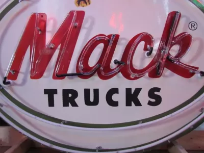 New Mack Trucks Porcelain Neon Sign 72" Diameter