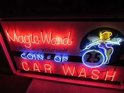 New Animated Magic Wand Car Wash Porcelain Neon Sign 8 FT W x 4 FT H