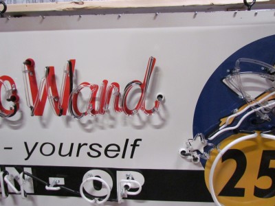 New Animated Magic Wand Car Wash Porcelain Neon Sign 8 FT W x 4 FT H