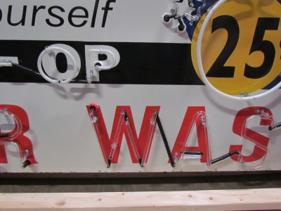 New Animated Magic Wand Car Wash Porcelain Neon Sign 8 FT W x 4 FT H