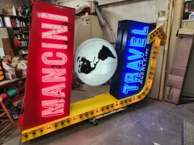 Mancini Travel 7 FT W x 12 FT H Double-sided Animated Arrow