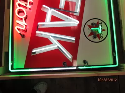  New Texaco Marfak Lubrication Porcelain Neon Sign 60"W x 36"H