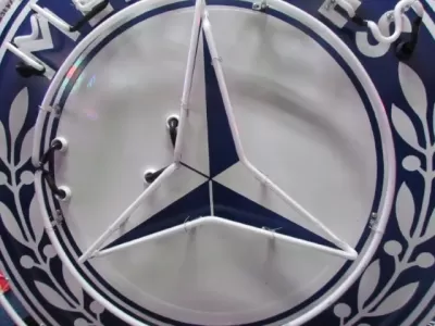New Mercedes Porcelain Neon Sign 60 IN Diameter