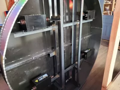 New Mercedes Benz Double-Sided Porcelain Neon Sign 72 IN Diameter with New Aged Steel Can 