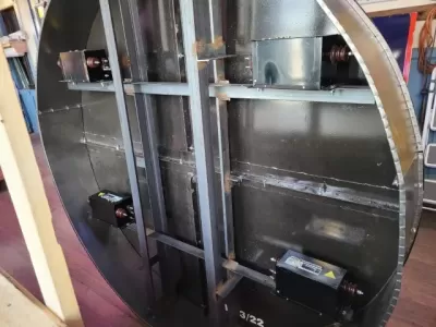 New Mercedes Benz Double-Sided Porcelain Neon Sign 72 IN Diameter with New Aged Steel Can 