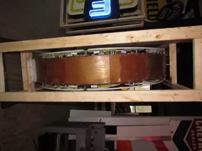 New Mercedes Benz Double-Sided Porcelain Neon Sign 72 IN Diameter with New Aged Steel Can 