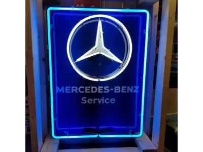 New Mercedes-Benz Service Porcelain Neon Sign 23"W x 34"H