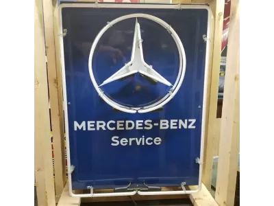 New Mercedes-Benz Service Porcelain Neon Sign 23"W x 34"H