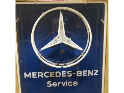 New Mercedes-Benz Service Porcelain Neon Sign 23"W x 34"H