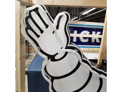 New Michelin Man Porcelain Neon Sign 75 IN W x 60 IN H