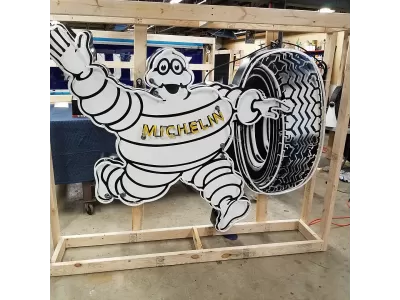 New Michelin Man Porcelain Neon Sign 75 IN W x 60 IN H