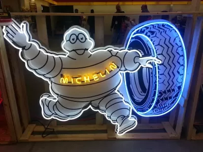 New Michelin Man Porcelain Neon Sign 75 IN W x 60 IN H