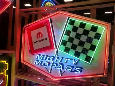 New Mighty Mopars Porcelain Neon Sign 60 IN W x 40 IN H