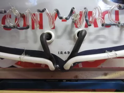 Original Porcelain Mobilgas Shield Sign w/Neon  52 IN W x 54 IN H 