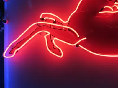 Original Mobil Pegasus "Socony" Porcelain Sign with Neon 56 IN W x 56 IN H