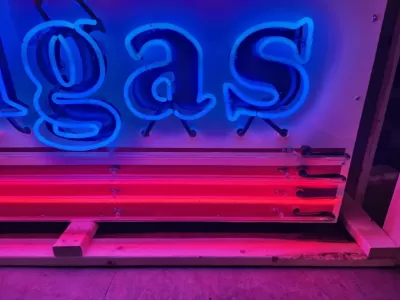 Original Mobilgas Gargoyle Porcelain Animated Neon Sign 72" W x 42 IN H