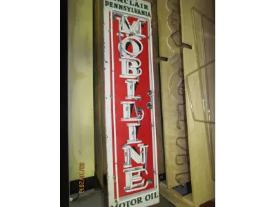 New Sinclair Mobiline Motor Oil Vertical Porcelain Neon Sign 60"H x 15"W