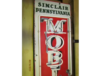 New Sinclair Mobiline Motor Oil Vertical Porcelain Neon Sign 60"H x 15"W