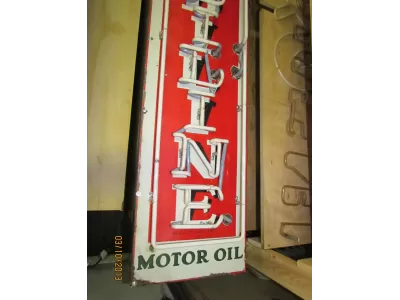 New Sinclair Mobiline Motor Oil Vertical Porcelain Neon Sign 60"H x 15"W