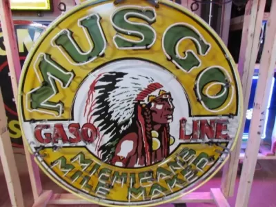 New Musgo Porcelain Neon Sign 60 IN Diameter