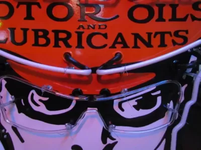 New Single-Sided Oilzum Porcelain Neon Sign 48"W x 48"H