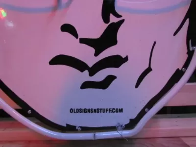 New Single-Sided Oilzum Porcelain Neon Sign 48"W x 48"H