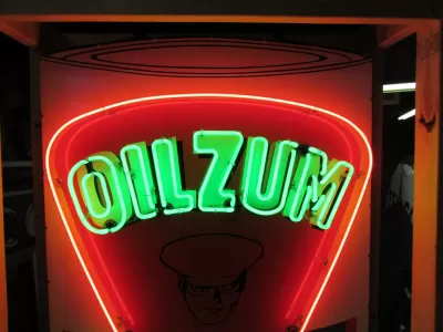 New Oilzum "Choice of Champions Motor Oil" Porcelain Neon Sign 48"H x 36"W