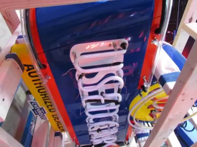 New OK USED CARS Double-Sided Porcelain Neon Sign with Bullnose 52"W x 39"H