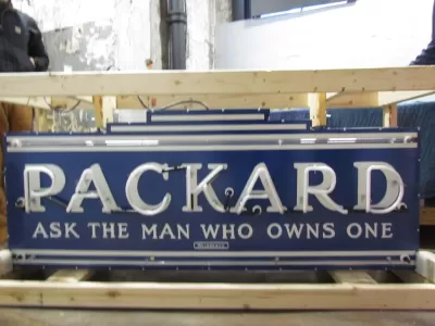 New Double-sided Porcelain Neon Packard Sign 72 IN W x 28 IN H